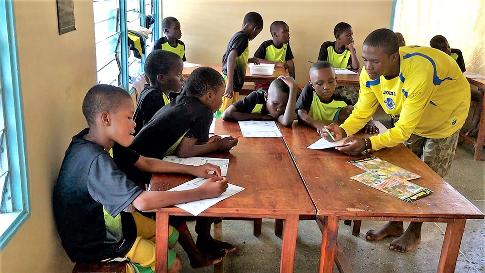 children learning at school