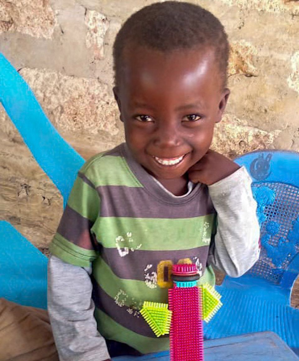 Foster kids pose for camera