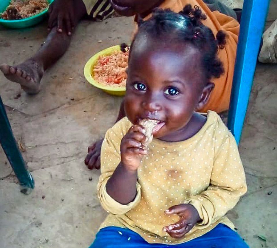 young girl east food