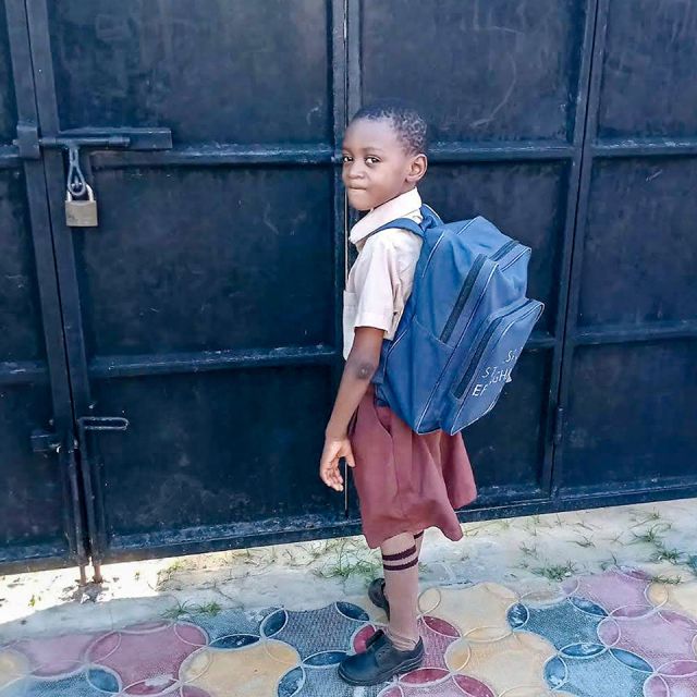 kid on way to school